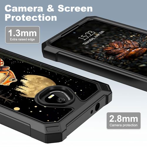 for Schok Volt Sv67q Sv67332 Case with Screen Protector, Military Grade Drop Protection, Dual Layer Hybrid Shockproof Protection TPU Phone Case for Schok Volt Sv67q, Mushroom Frog 02 - color: Mushroom Frog 02