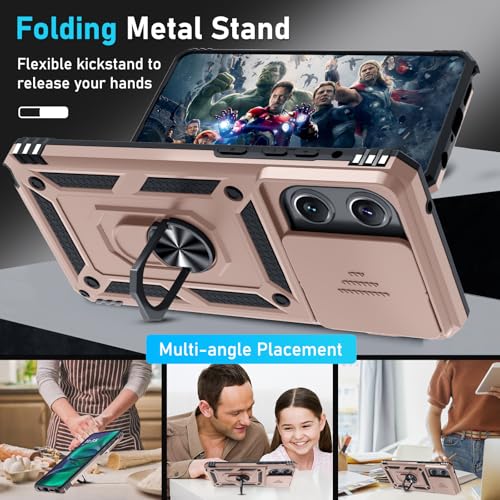 for Moto G Stylus 5G 2026/2025 Case Built in Slide Camera Cover - color: Rose Gold, size: Moto G Stylus 5G 2026/2025