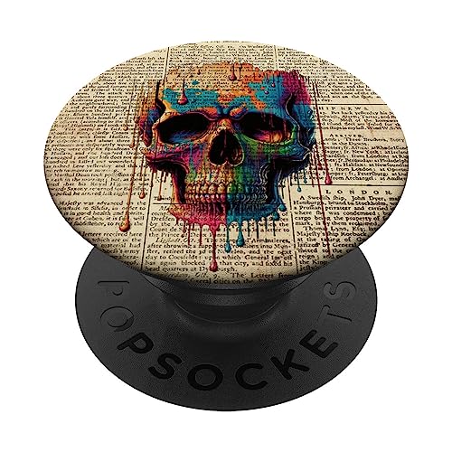 Aesthetic Boho Skull Graffiti - Trippy Hippie Gothic Skull PopSockets Swappable PopGrip