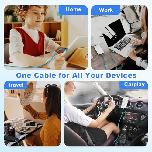 Bynccea 5 Pack USB C Cable 10ft Type C Charger Fast Charging Nylon Braided USB A to USB C Cable for Samsg Galaxy A15 A25 A35 A55 A54, S24 S23 S22 S21 S20 S10 S10E, Note 20 10, Moto G