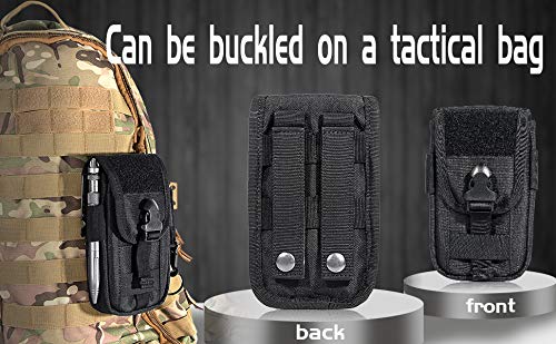 2 Pack Tactical Phone Holster Pouch, Smartphone Pouch Case Molle Attachment Belt Holder for 4.7"-6.9" Phone with US Flag Patch for iPhone 18 Pro Max/17/16/15/14 Pro Max - color: Green