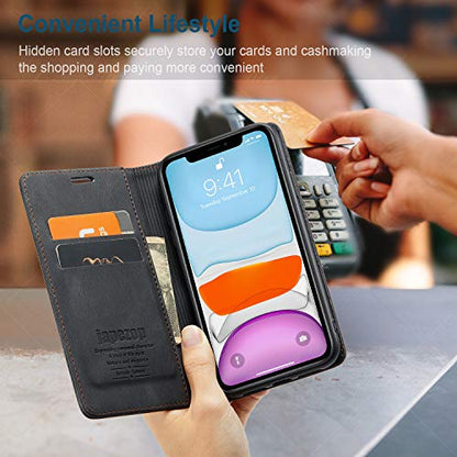 japezop Compatible with iPhone 11 Case,iPhone 11 Case Wallet with[RFID Blocking] Card Holder Kickstand, Leather Flip Wallet Case for iPhone 11 6.1 inch(Black) - color: Black, size: iPhone 11 6.1 Inch