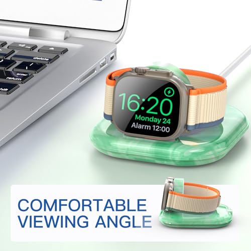 for Apple Watch Charger Stand, Magnetic Fast Charging Dock Portable Design - color: Marble Green