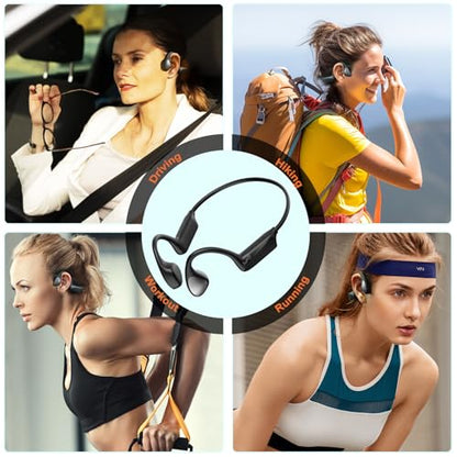 Bone Conduction Headphones - Bluetooth 6.0 Open Ear Headphones, Comfort Fit Wireless Headphones with Mic, 10hrs Playtime, IPX6 Sweatproof, Lightweight,Premium Loud Sound for Running,Sport,Travel