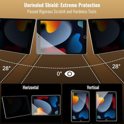 Privacy Screen Protector for iPad 9th Generation 10.2 Inch 2022, Private Tempered Glass Film for iPad 8th/7th Gen 10.2", Private Touch Sensitive, Anti-Fingerprint, Case Friendly, 1 Pack - size: 1 Pack for iPad 9th/8th/7th Gen 10.2"
