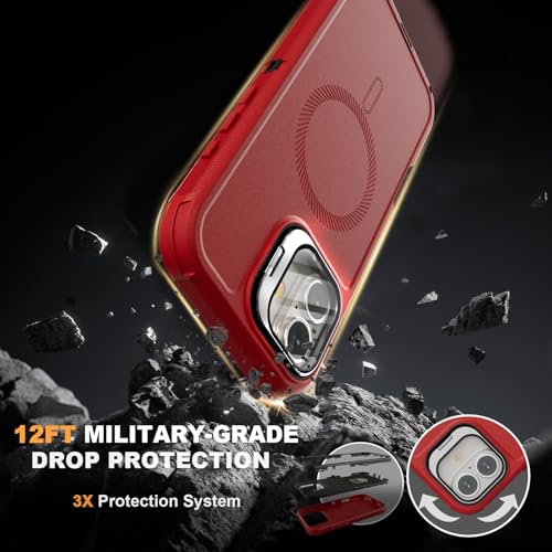 Follaroma for iPhone 16 Case with Magnetic,Heavy Duty Case,6.1'',Red - color: Red, size: iPhone 16 6.1''