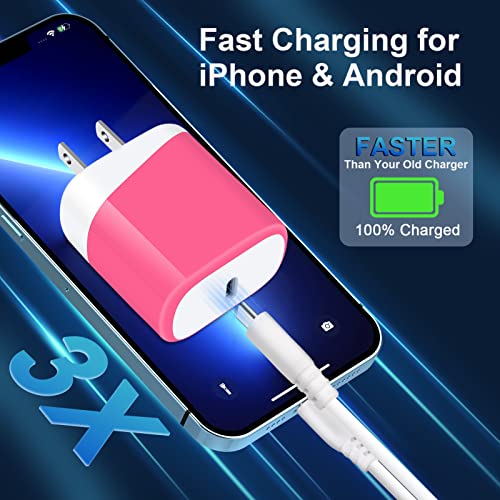 20W USB C Fast Charger for Google Pixel 10a/10 Pro/10 Pro XL/10 Pro Fold/10 9a 9 Fold 9 Pro XL 8a 8 Pro 7a 7 6,Fast Charging Block Travel Cube for iPhone 17 16 15 14 13 12,Samsung Galaxy A17 A16 S26 - color: Rose Red