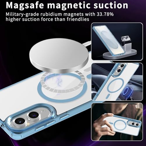 Lunivop for Samsung Galaxy s25 Edge Case Hard [Compatible with Magsafe Wireless Charging] Yellowing Resistant Magnetic Cover Clear para S 25 Edge 6.7 '' 5G 2025 Rugged Best Phone Cases Light Blue - color: Light Blue, size: Compatible with Samsung Galaxy S