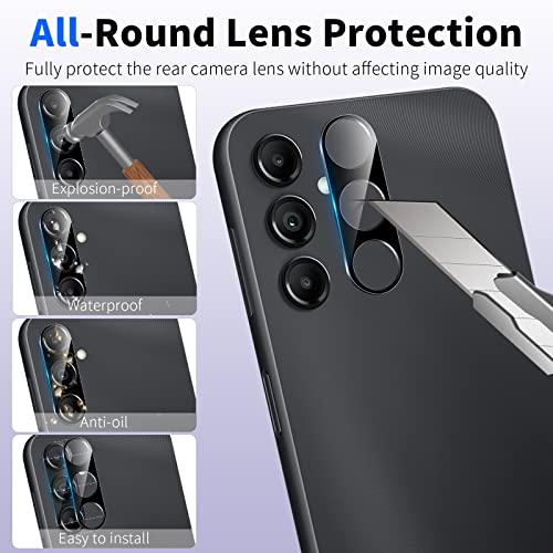 [2+2 Pack] Privacy Screen Protector for Samsung Galaxy A14 5G with Camera Lens Protector, Anti-Spy Tempered Glass Film, Full Coverage, Anti-Scratch, Bubble Free, Case Friendly, Easy Installation - size: Samsung Galaxy A14