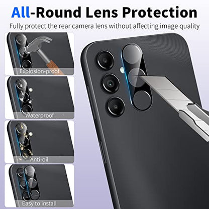 [2+2 Pack] Privacy Screen Protector for Samsung Galaxy A14 5G with Camera Lens Protector, Anti-Spy Tempered Glass Film, Full Coverage, Anti-Scratch, Bubble Free, Case Friendly, Easy Installation - size: Samsung Galaxy A14