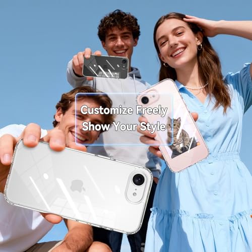 YINLAI Compatible with iPhone 17e/16e Case 6.1", Crystal Transparent Anti-Yellowing Upgraded Full Camera Protection Supports Wireless Charging Slim Shockproof Protective Phone Cover (Clear) - color: Clear, size: iPhone 17e/16e 6.1"