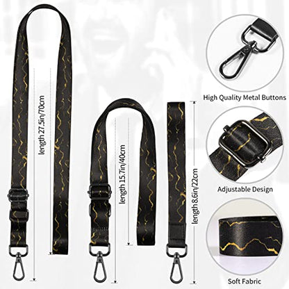 Phone Lanyards, Wrist Lanyards, Adjustable Neck Strap Black Gold - color: Black Gold
