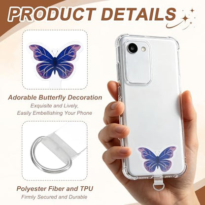 uxcell Phone Tether Tab Universal Butterfly - color: Purple