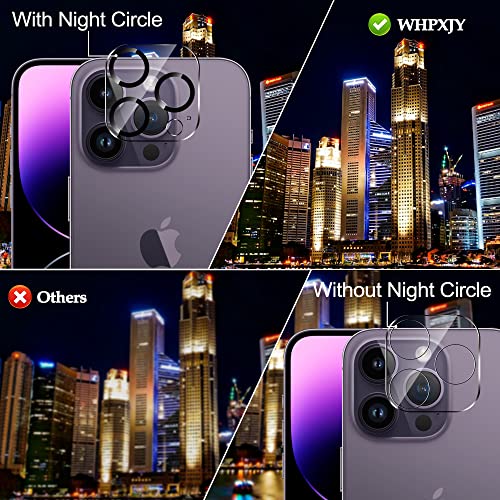 WHPXJY 3-Pack Camera Lens Protector Compatible for iPhone 14 Pro/14 Pro Max Tempered Glass, Ultra HD, Anti Scratch, Easy to Install, Case Friendly, with Night Circle - color: for iPhone 14 Pro/14 Pro Max