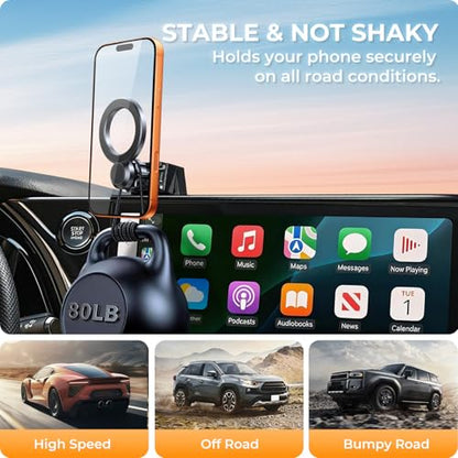 Car Phone Holder for Lexus RX RX350/RX350h/RX500h 2026 2025 2024 2023 (Only for 14-Inch Screen) 360° Rotation Magnetic Cell Phone Mount, Compatible with Magsafe, Does Not Affect Air Vent - size: Fit for 2023-2026 RX, 14-Inch