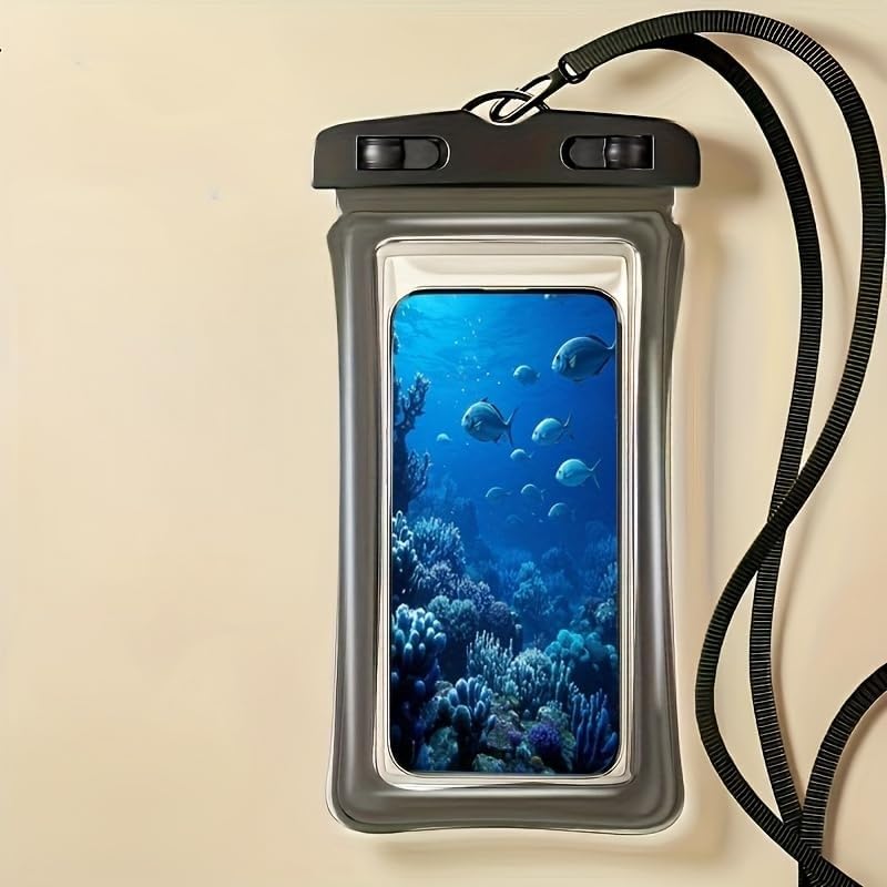 Universal Waterproof Phone Pouch, Floating Phone Case, Dry Bag, PVC Material, IPX8 Waterproof, Suitable for Swimming, Beach, Travel and Outdoor Activities, Fits Phones Up to 6.8 Inches Black - color: Black