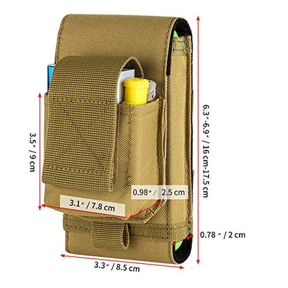 Tactical Molle Phone Holster, Compact Waist Belt Pouch with Cigarette Case for iPhone 17 Pro Max/16 Pro Max/15 Pro Max/14 Pro Max/13 Pro Max, Samsung S25/S24/S23/S22 - color: Green