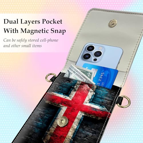 Small Crossbody Bags for Women Touchscreen Cell Phone Bag Cross Body Purses with adjustable Strap,Gifts For Teenage Girls - color: Cross of St. George Flag