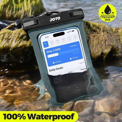 JOTO Up to 7" Universal Waterproof Phone Case for iPhone 17 Air 16 15 14 13 12 11 Plus Pro Max, IPX8 Cellphone Dry Bag XR X SE, Galaxy S23 S22 S21 S20+ S20 S10 Plus Note, Pixel -Grey - color: Grey, size: 1 Pack