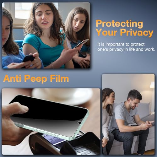 2+2 Pack for Samsung Galaxy A26 Privacy Screen Protector & Camera Lens Protector, Anti Spy Shatterproof Tempered Glass Film with Easy Installation Frame, Bubble Free Case Friendly - size: Samsung Galaxy A26