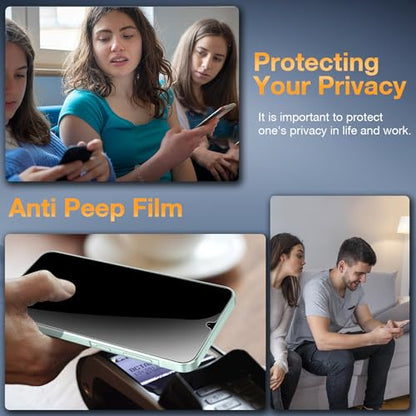 2+2 Pack for Samsung Galaxy A26 Privacy Screen Protector & Camera Lens Protector, Anti Spy Shatterproof Tempered Glass Film with Easy Installation Frame, Bubble Free Case Friendly - size: Samsung Galaxy A26