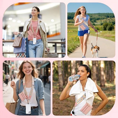 Clip and Go Phone Strap with Zippered Pouch,Phone Strap with Cellphone Chain Accessories - color: Blue
