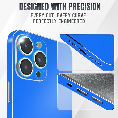 2Pcs Skin Wrap Compatible for iPhone 15 Pro – Slim Decal Vinyl Protective Film for Sides & Back – Sleek Fit, Premium Look – Compatible with All iPhone 15 Pro Cases - Royal Blue - color: Royal Blue
