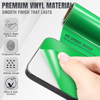 2Pcs Skin Wrap Compatible for iPhone 15 Pro – Slim Decal Vinyl Protective Film for Sides & Back – Sleek Fit, Premium Look – Compatible with All iPhone 15 Pro Cases - Green - color: Green