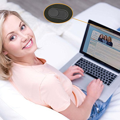 CloudValley Laptop Camera Cover Slide, Metal 0.023 Inch Ultra-Thin, 2 Pack - color: Withe & Black