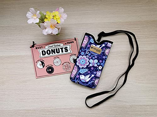 Tainada Neck Cellphone Sleeve Carrier w/Belt Loop (Floral Pattern Purple) - color: Floral Pattern Purple