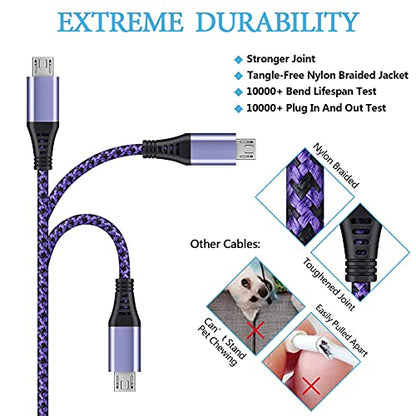 Micro USB Cable, [4Pack/3Ft] Android USB Male to Micro B Charger Cord Fast - size: 3ft, style: Micro USB