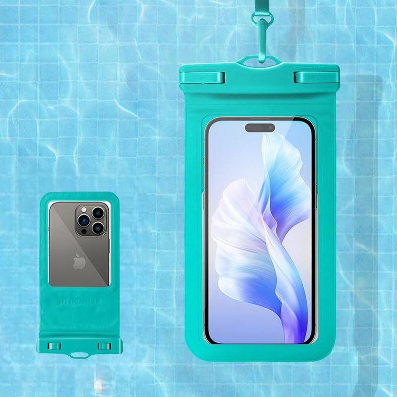 Floating Waterproof Phone Pouch Up to 7.2", Snorkeling Dry Bag with Lanyard, Protector Case for iPhone16 15 14 13 12 11 Pro Max Plus XR, Underwater Sensitivity Touch and Clarity Photography, Blue - color: Blue