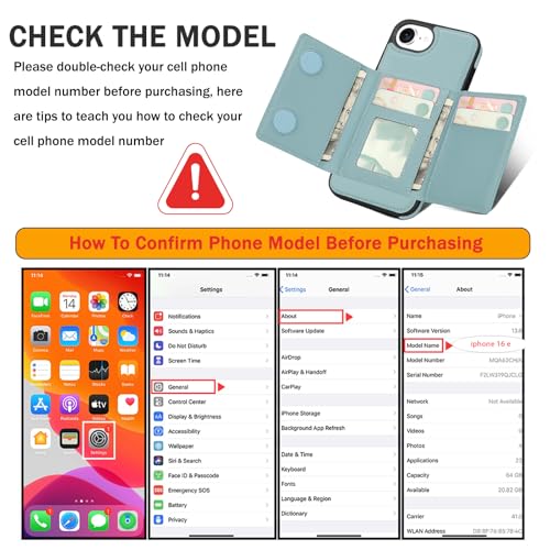 for iPhone 16e / iPhone 17e Wallet Case, 2-in-1 Detachable Phone Case, Card Holder RFID Blocking, Fashionable Faux Leather Card Slot & Folding Design (Blue 6.1'') - color: Blue, size: iPhone 16E