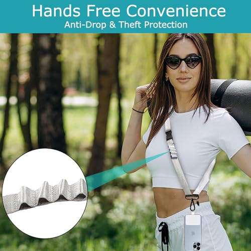Phone Lanyard Wrist Strap Crossbody Adjustable, Cell Phone Lanyard for Around The Neck Shoulder Wristlet Strap - color: Grey