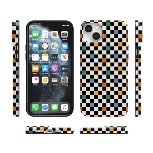 Casely iPhone 14 Plus Case | Old Skool | Retro Checkerboard | Compatible with MagSafe | Classic Ultra Slim Design - color: Old Skool | Retro Checkerboard