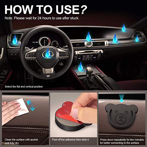 Socket Car Mount for Phone Holder Cute Bear Style Silicone Grip Stand with Phone line Clasp for Collapsible Socket User Used on Dashboard, Home, Office, Kitchen, Desk, Wall (Black) 3 Pack