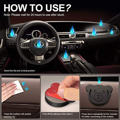 Socket Car Mount for Phone Holder Cute Bear Style Silicone Grip Stand with Phone line Clasp for Collapsible Socket User Used on Dashboard, Home, Office, Kitchen, Desk, Wall (Black) 3 Pack