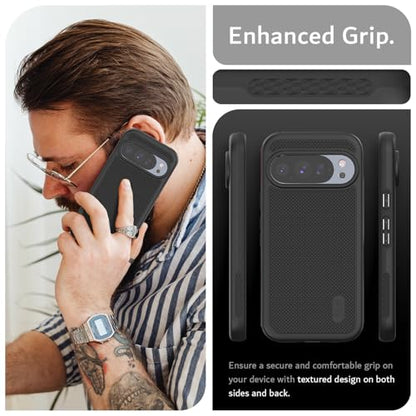 TUDIA MergeGrip Case for Google Pixel 10 / Pixel 10 Pro Cases 2025 – [Military Grade Drop Tested] Dual Layer Rugged Slim Shockproof Heavy Duty Protective Phone Cover - Black - color: Black, size: Pixel 10 / 10 Pro
