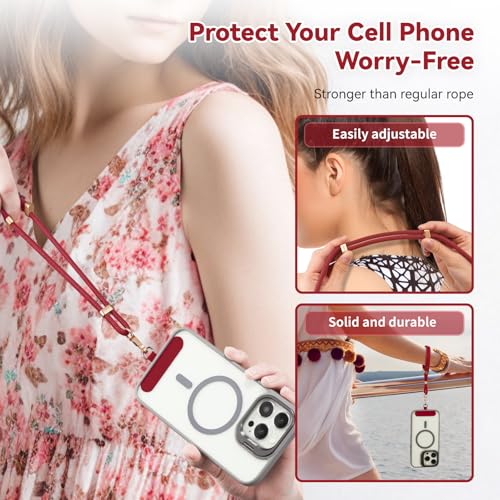 VVAAGG Cell Phone Lanyard for iPhone Crossbody Phone Strap - color: Red