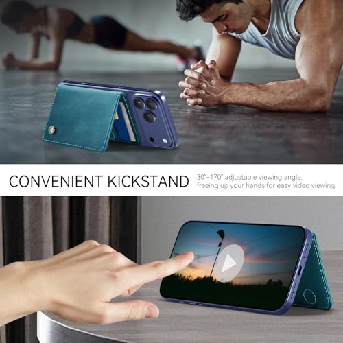 Defencase for Magsafe Wallet Magnetic Card Holder RFID Blocking, R-Green - color: Retro Blue Green