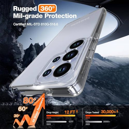 DEERLAMN Clear Case for Samsung Galaxy S22 Ultra, Military Grade Drop Protection Anti-Scratch Transparent Ultra Slim Non-Yellowing Shockproof Protective Phone Cover - size: Samsung Galaxy S22 Ultra