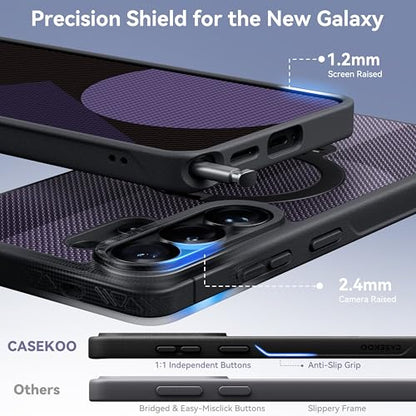 CASEKOO Geo Purple 26U Case with 360 Spin Magnetic Stand, Fit for MagSafe | 360 Spin Magnetic Stand, Fit for MagSafe, 18FT MIL-STD Protection, Invisible Ring Holder Phone Case - color: Two-Tone Purple