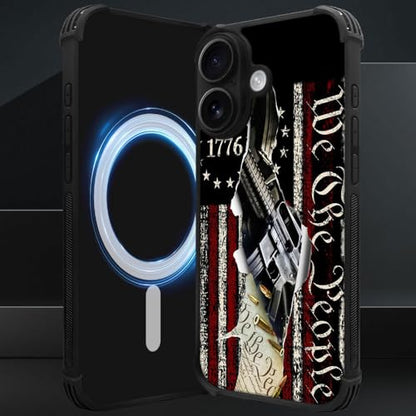 DJSOK Case for iPhone 17,Compatible with MagSafe,Anti-Scratch Shockproof Case,Classic American Flag 1776 We The People - color: Classic American Flag 1776 We The People, size: IPhone 17