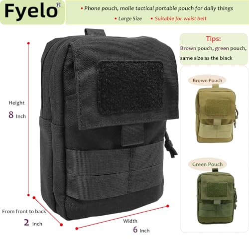 Tactical EDC Belt Pouch, Large Capacity Molle Pack Cell Phone Holster Tools Holder Gadget Organizer Waist Bag Extension of Backpack 3 Colors (Black,Brown,Green) - color: Brown