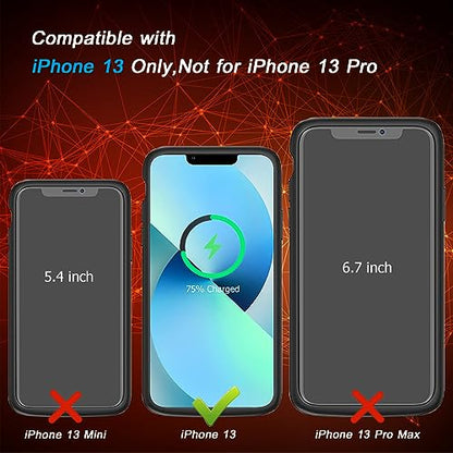 Battery Case for iPhone 13, [10000mAh] Enhanced Rechargeable Portable Protective Qi Wireless Charger Case Battery Pack Support CarPlay Wireless Charging Cover Compatible with iPhone 13(6.1 inch)-Black - size: iPhone 13