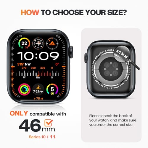 Goton Privacy Waterproof Case for Apple Watch Series 11/10 46mm - color: Blue, size: 46mm