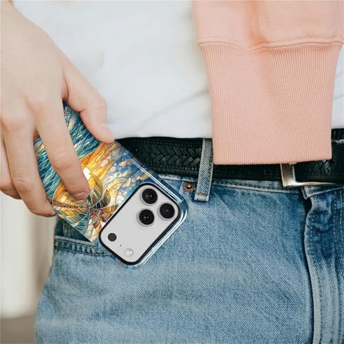 Case for iPhone 17 Pro Max, Dual Layer Phone Cover, Stained Glass Beach Palm - color: Stained Glass Beach Palm, size: Iphone 17 Pro Max