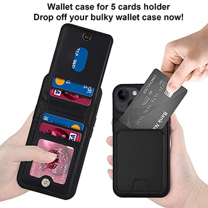 iCoverCase Wallet Case for iPhone 13 Pro Max/12 Pro Max Compatible with MagSafe, Magnetic Detachable Card Slots Holder PU Leather Kickstand Wireless Charging Case 6.7 Inch (Black) - color: Black