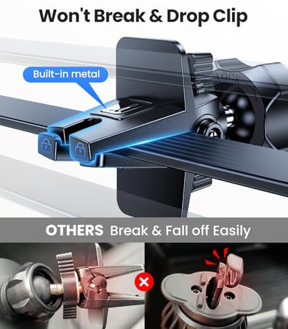 VICSEED for MagSafe Car Mount [Upgraded Strong Magnetic & Won't Break Vent] - color: Jet Black