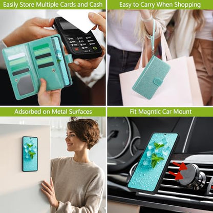 Varikke for Samsung Galaxy S26 Wallet Case Magnetic Detachable, Mint Green - color: Mint, size: Galaxy S26 6.3"